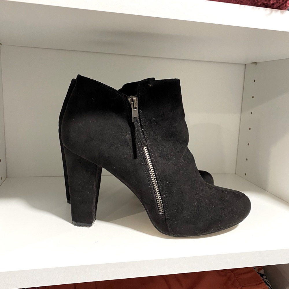 Madden Girl black zip boots with heel